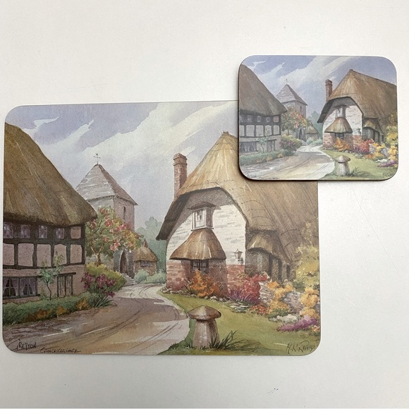 NWT Set of 6 Melamine Table Mats and Matching Coasters - Picture 2 of 12